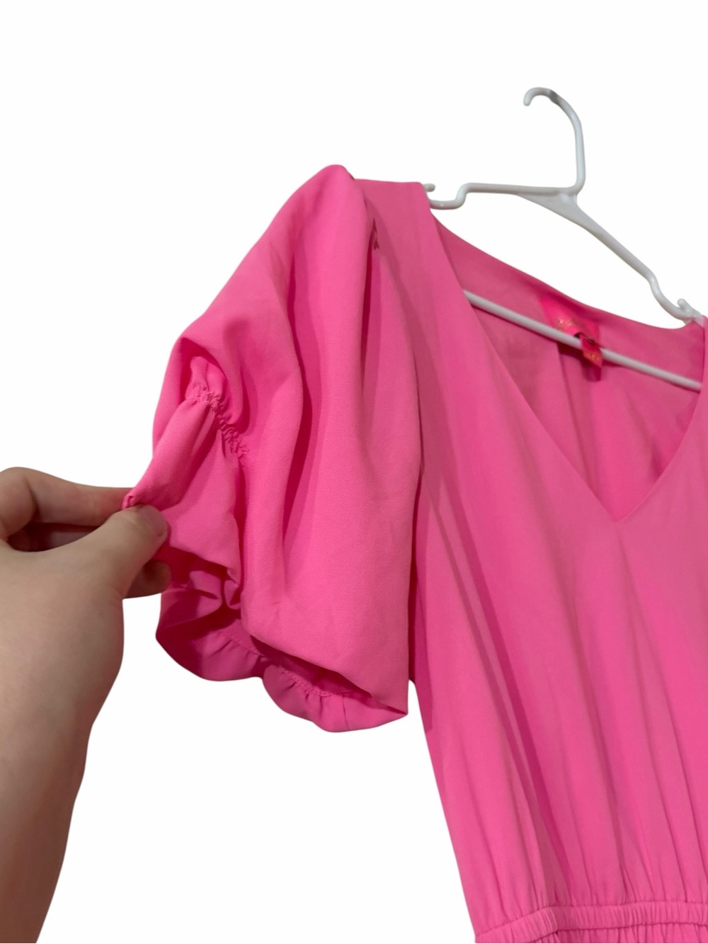 Lilly Pulitzer Martha Stretch Dress Prosecco Pink Ruffle Size 8 Barbiecore - Picture 6 of 8